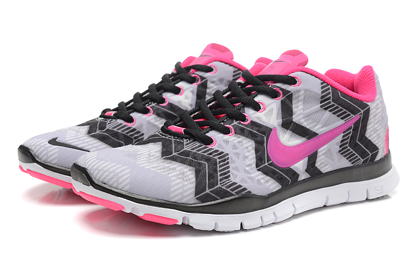 NIKE FREE TR FIT 3 PRT women running shoes black gray pink (1)
